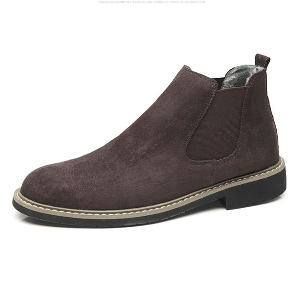 

men's boots shoes genuine cow leather slip-on ankle rubber pigskin patchwork eva round toe spring/autumn sewing low heel, Black