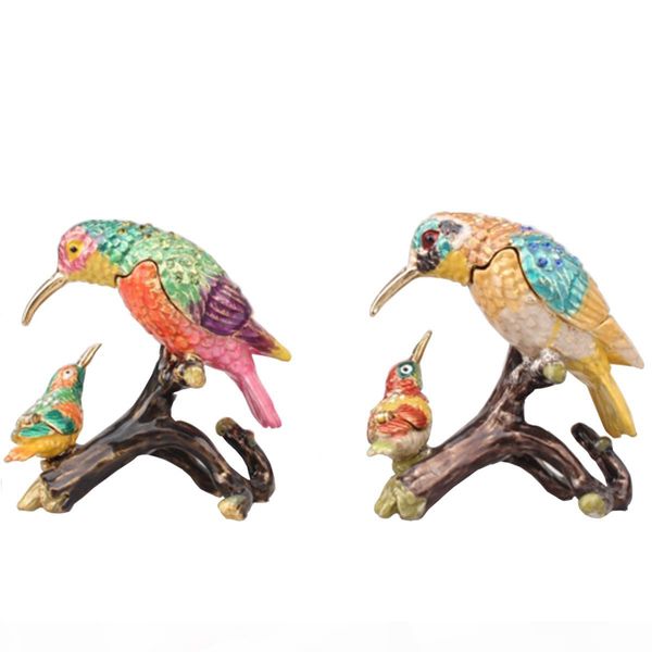 

faberge птица драгоценностями аксессуар коробка ювелирных кристаллов коробка для кольца металла декора дома подарок на день рождения коллекц, Black;white