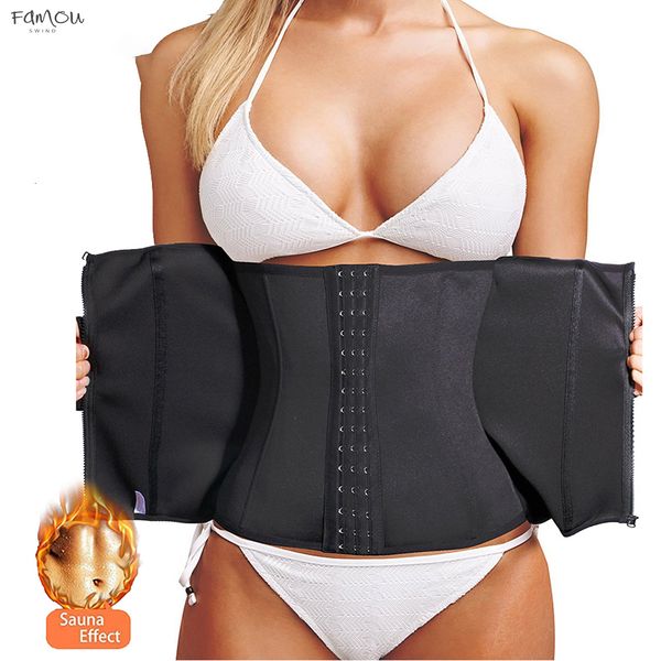 

Waist Trainer Corset Zipper Hook Body Shaper Waist Cincher Control Slimming Shapewear Women Neoprene Thermal Sauna Sweat