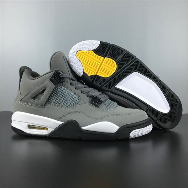 

high version 4 cool grey chrome dark charcoal varsity maize man basketball designer shoes come with double box size us7-13, White;red