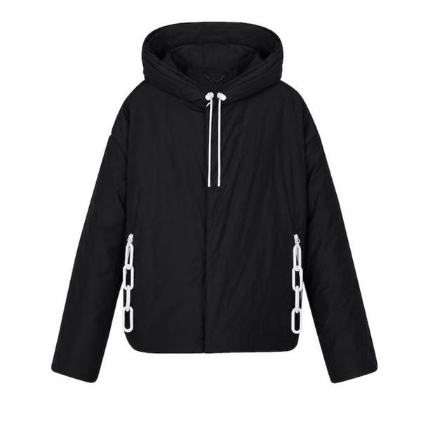 

19aw мода европейской мода капюшон свободной куртка с длинным рукавом вышивка пальто пара женщина и мужской new негабаритной куртка hfxhjk03, Black