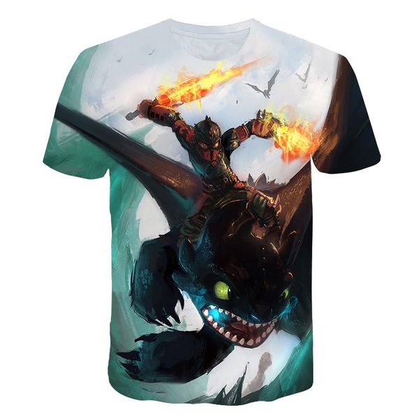 

2019 new sell like cakes how to train your dragon man/woman/child t-shirt 3d t shirt, White;black