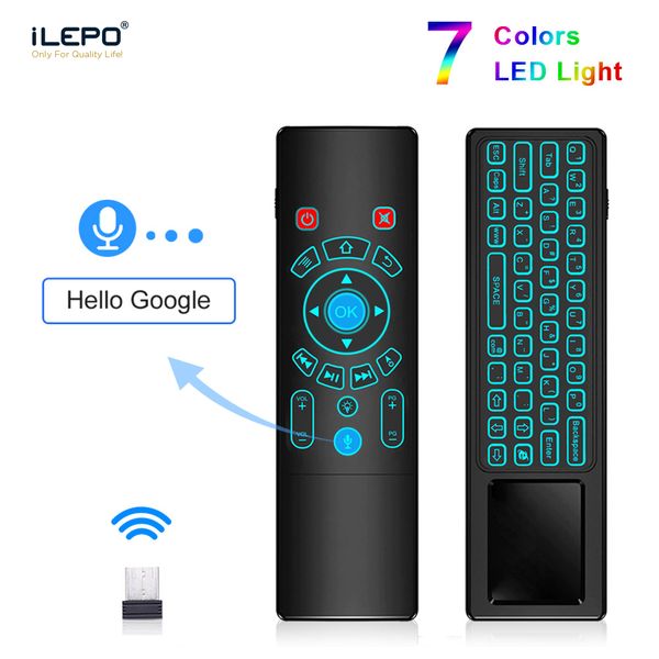 

t6 plus / t8 plus 2.4g воздуха мышь мини беспроводная клавиатура пульт дистанционного управления с сенсорной панели опционально 7 цвет подсв