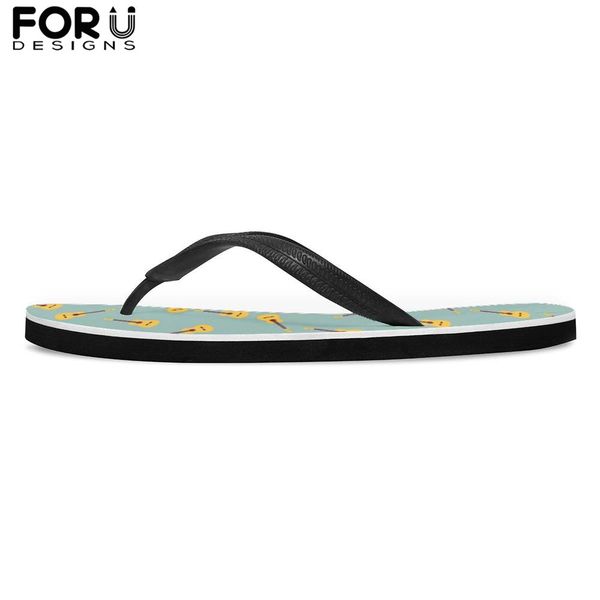 

forudesigns electric guitar printed rubber slippers women's ladies house weight light summer beach sandalias flip flops females, Black