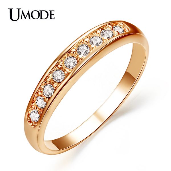 

umode rhinestone ring for women fashion wedding engagement ring band jewelry unique anillos de oro mujer anillos ajr0001, Golden;silver