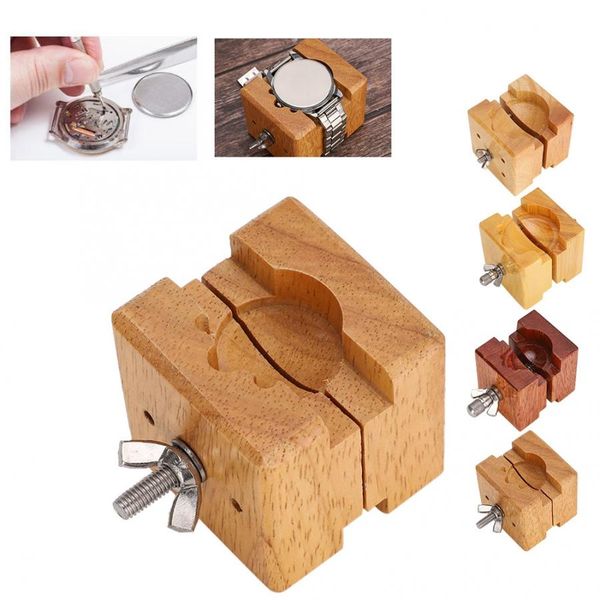 

wooden watch case movement holder clamp for watch case cover opener repairing accessory tool for watchmaker
