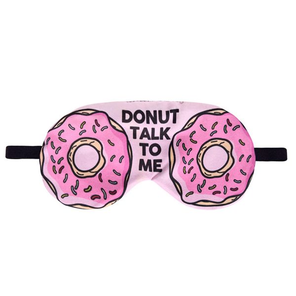 

1pcs мультфильм donut картофель фри печать eyeshade забавный английский письмо маски для сна рождество свадебный декор eyepatch партии подар