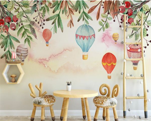 Custom Photo Wallpaper Modern High Quality Hot Air Balloon Floral Sunset Background Wall Painting 3d Wallpaper Hd Wallpaper Backgrounds Hd Wallpaper F