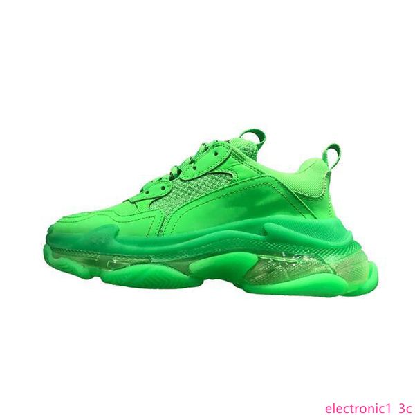 

paris 2019 crystal bottom triple-s leisure shoes luxury dad shoes platform triple s sneakers for men women designer shoes, Black;green