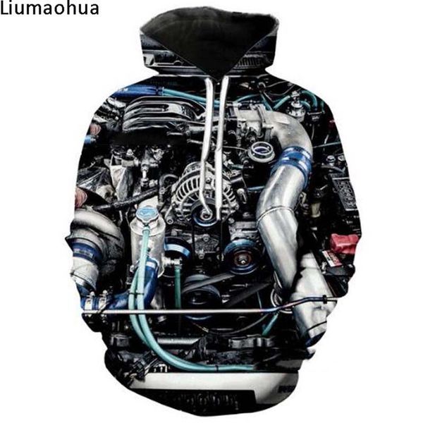

liu mao hua brand clothing rotating motor power 3d printing / hoodie / sweatshirt s-5xl, Black