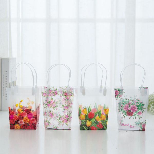 

clear transparant gift bags with handle wedding party favors packaging bags boutique gift clothing makeup packing