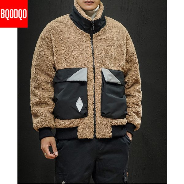 

army 80% white duck down coat winter for men streetwear loose jacket thick fleece stand collar fashion hip hop jackets, Black