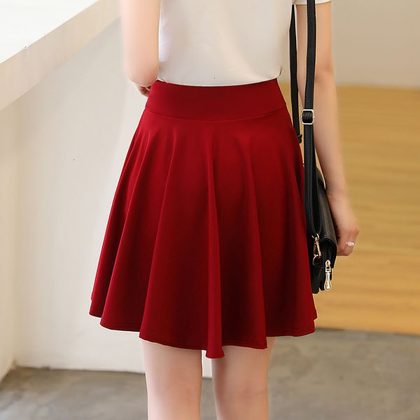 

mini skirt skirts for women size plus women 2019 casual a line high waist pleated skirt female school girl skater skirt blue, Black