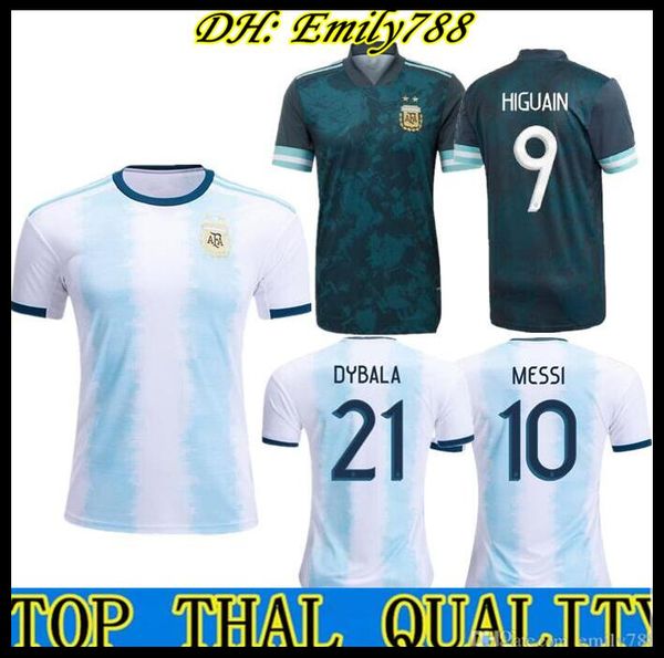 

2019 argentina home away jersey messi dybala di maria aguero higuain 19 20 argentina man woman copa america soccer football jersey kids, Black;yellow