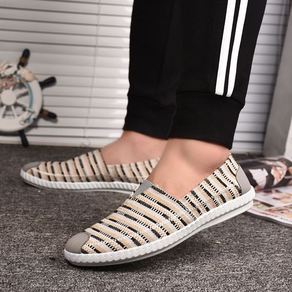 

lcxmnd fashion linen men's canvas shoes men's summer sneakers non-slip casual breathable shoes loafers chaussure homme, Black