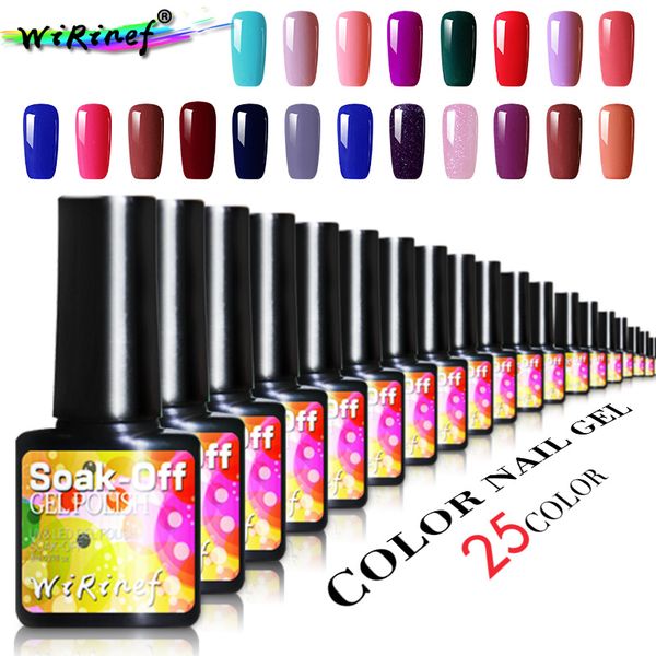 

wirinef 27 pure colors gel lacquer soak-off uv glue nail polish long-lasting manicure for nail art gel varnish, Red;pink