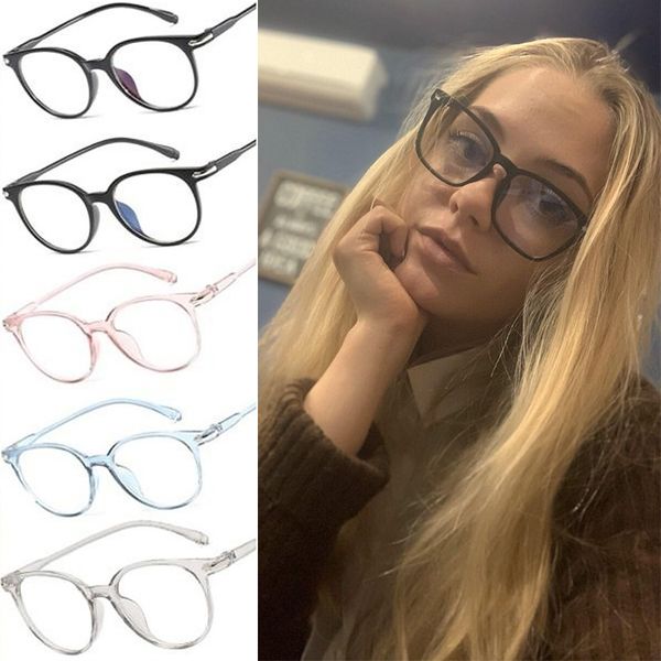 

transparent round glasses clear frame women men vintage glasses optical eyeglasses lens spectacle frame, Black