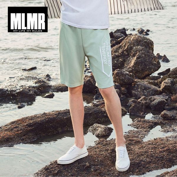 

mlmr men's loose fit stretch embroidery keen-length shorts m|218215523, White;black