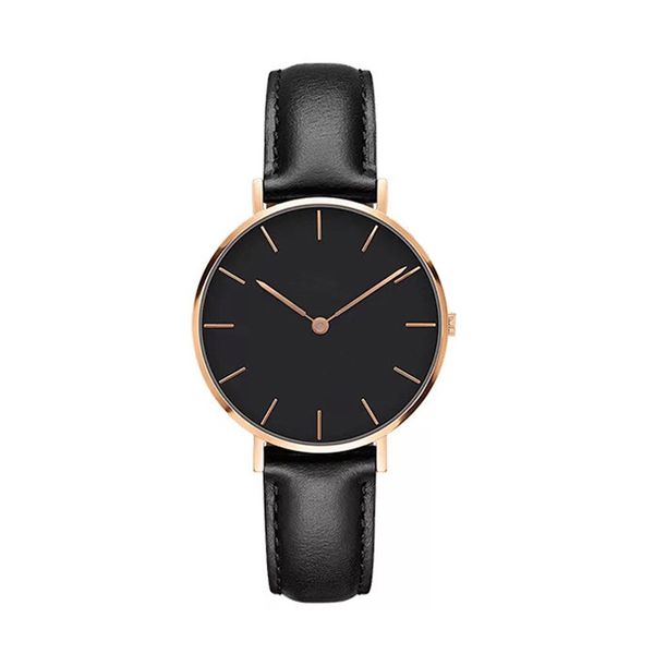 

men's watch simple fashion watch quartz movement fine leather strap stainless steel gold dial men watches, Slivery;brown