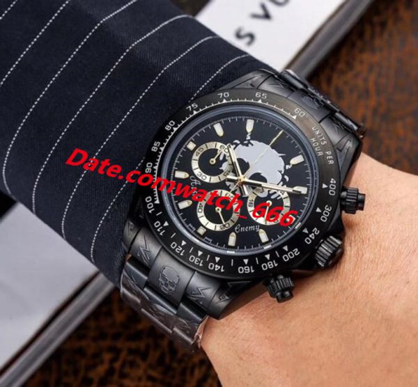 

7 style steel carved camouflage skeleton dial new cosm0graph 116500 ln blue stainless watch bnib steel bracelet automatic mens fashion watch, Slivery;brown