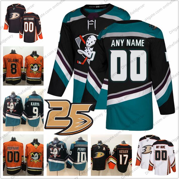 

Cu tom 25th anaheim duck ice hockey jer ey men youth women titched logo any name number perry getzlaf ke ler eave miller grant 3xl, Black;red