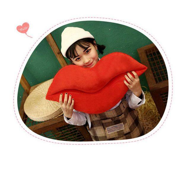 

cotton lip pillow pink 30 cm kiss pad home decoration plush pillow toy