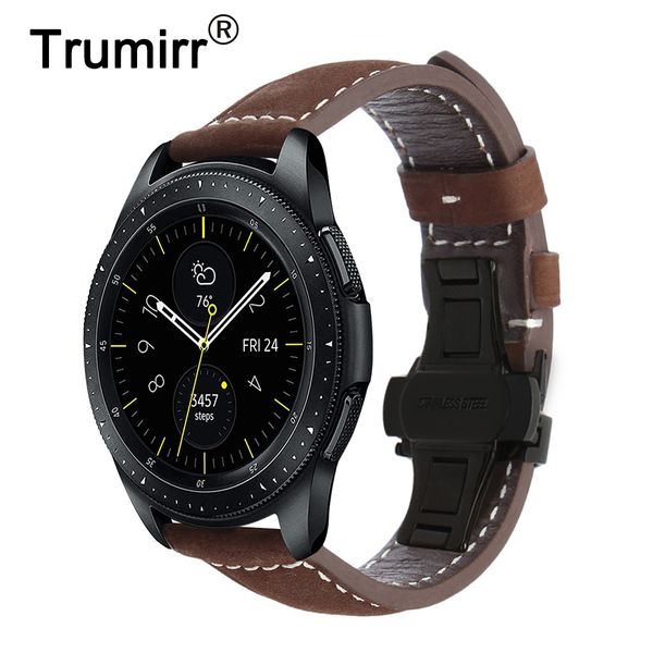 

италия натуральная кожа ремешок для часов 20мм 22мм для samsung galaxy watch 42мм 46мм r810 / r800 quick release группа бабочка застежка рем, Black;brown