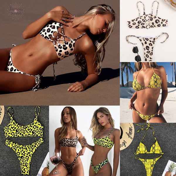 

leopard бикини выдалбливают крест бинты biquini женский thong строка купальник бикини set купальный костюм женщины купальники, White;black