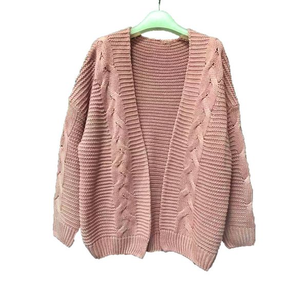 

europe and america leisure solid color cardigan sweater 2019 autumn and winter new sweater, White;black