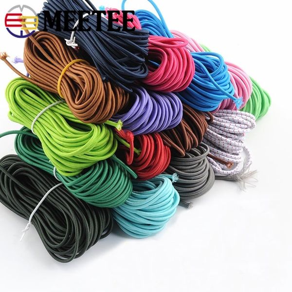 

meetee 10meters 2.8mm эластичного шнур rubber цвет веревочка круглая группа для нижнего белья брюки поясного ремня одежда швейного diycraft, Black;white