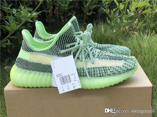 

2019 350s v2 mens yeezreel primeknit кроссовки черной серые светоотражающие флуоресцентный зеленый гипсофил сетка дышащий спорт кроссовки