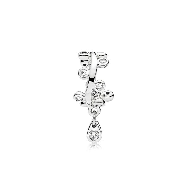 

new 100% sterling silver 1:1 glamour 797106cz chandelier droplets spacer bead original women wedding fashion jewelry 2018 gift, Black