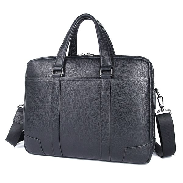 

genuine leather lawyer lapbag black briefcase fashion men leather handbag 7418a