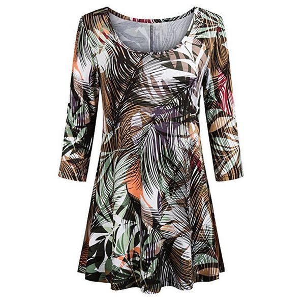 

женские рубашки t shirt женщины футболки женщины длинные осень цветочные рубашки 3 4 рукава повседневная сыпучие верхняя рубашка женский t о, White