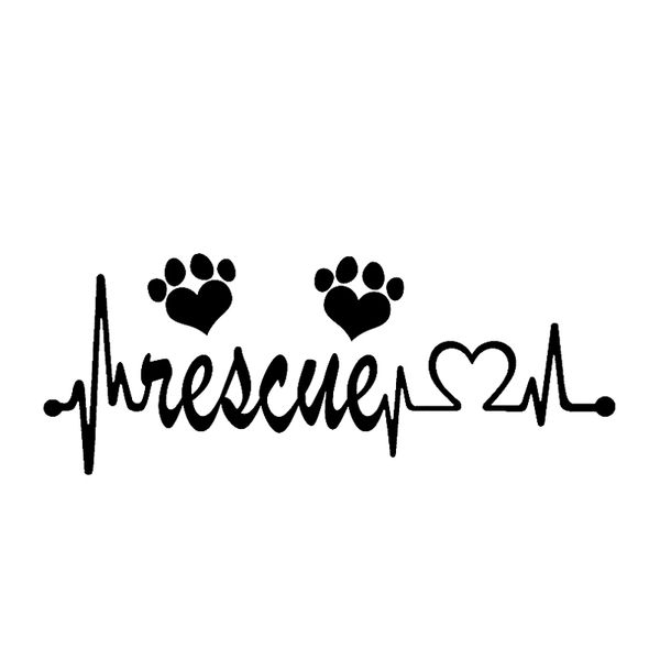

15*5.8cm animal rescue heartbeat lifeline dog cat decal sticker for car window cute and interesting fashion sticker decals