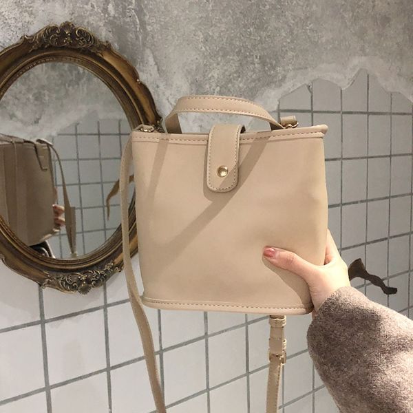 

women's fashion simple bucket bag messenger bag