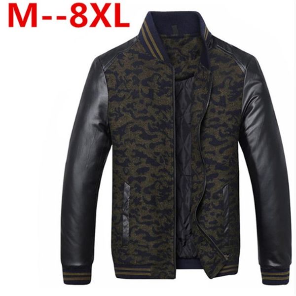 

10xl 8xl 6xl men classic cotton padded jacket autumn winter male multipocket thicken parka warm windbreak outwear varsity coat, Tan;black