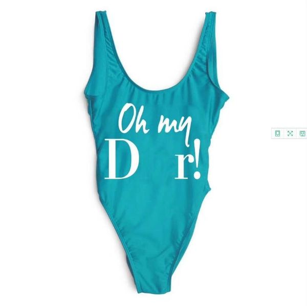 

designer bikinis luxury letter d printed one-piece swimwear beachwear backless vest 2020 new summer bikini 7 colors, White;black