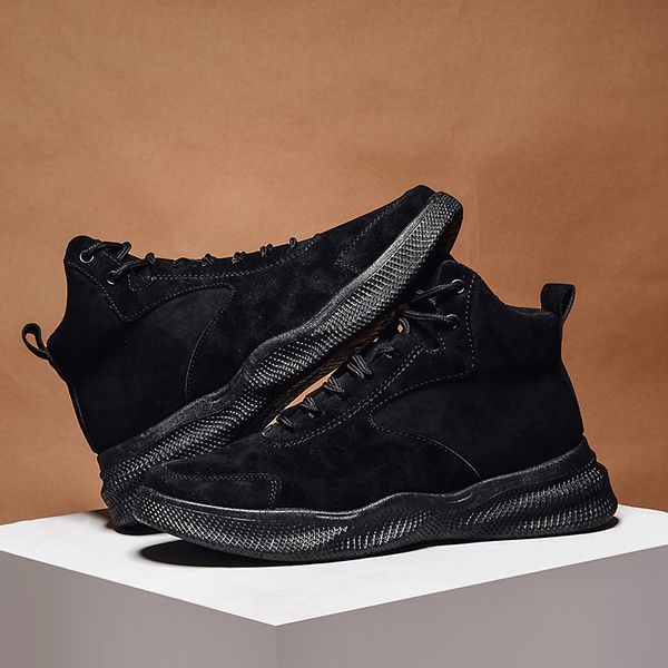 

сапоги мужских осенние и зимние теплые ботинки середины сапог мужских снегов оснастка обувь высокие верхней зимой, Black