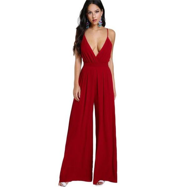 

culotte leg elegant cami jumpsuit women box pleated v neck zipper jumpsuits fall surplice front sleeveless jumpsuit casual, Black;white