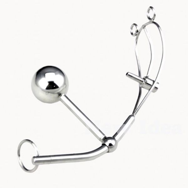 Dispositivo di castità femminile in acciaio inossidabile Cintura schiava Bondage Spina uretrale Sfera solida # R98