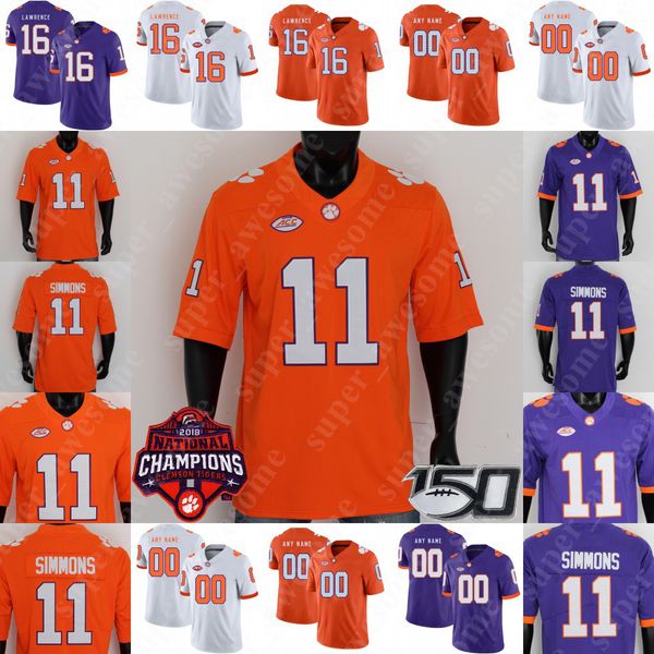 Clemson Tigers Fußballtrikot Trevor Lawrence Travis Etienne Jr. Amari Rodgers Isaiah Simmons Tee Higgins Hunter Renfrow Deshaun Watson DeAndre Hopkins