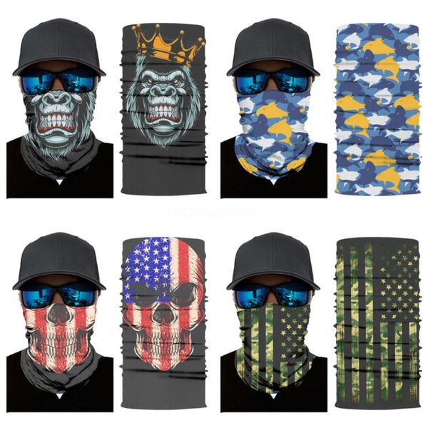 

cosplay bicycle ski skull half face halloween mask ghost skull scarf bandana neck warmer party headband magic turban#669, Blue;black