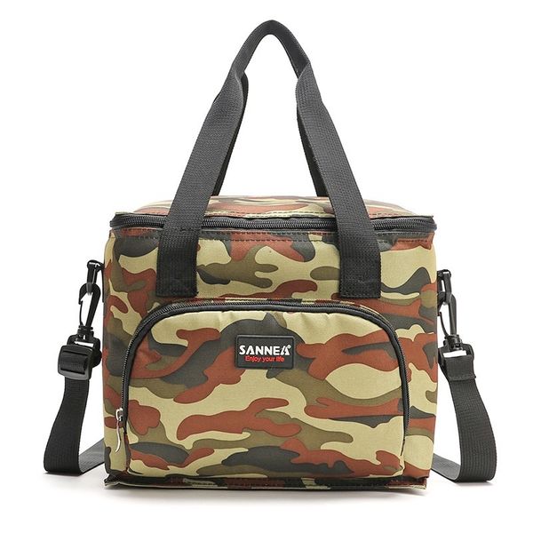 

10l camouflage printed cooler bag cool insulated shoulder bag picnic lunch box ice pack portable thermal bags for fruit