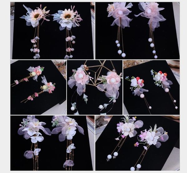 

earrings hand-made pink earrings sweet mori wedding dress accessories simple atmosphere, Slivery;golden