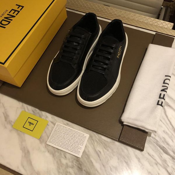 

new style high-end luxury men's casual sports shoes fashion brand men's shoes three platform four seasons design leather upper het, Black