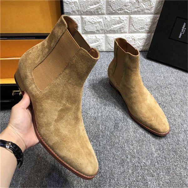 

men retro old sleeve suede boots pleated slip on flock male casual boot four seasons wild sports shoes women's sneakers large size:13 a, Black