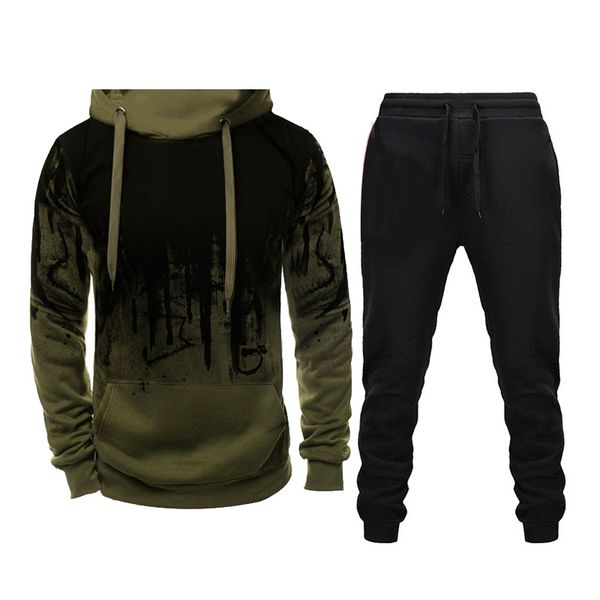 

winter brand tracksuit casual hoodies for men sportswear two piece sets of thick red sweatshirt + pants sport suit plus 4xl, Gray