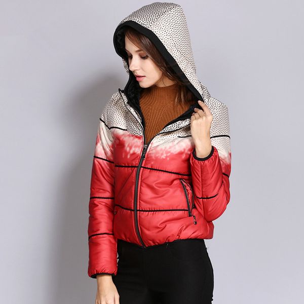 

new winter parkas women 2018 autumn plus size coat jacket hooded thick warm short outerwear female slim cotton padded basic, Black
