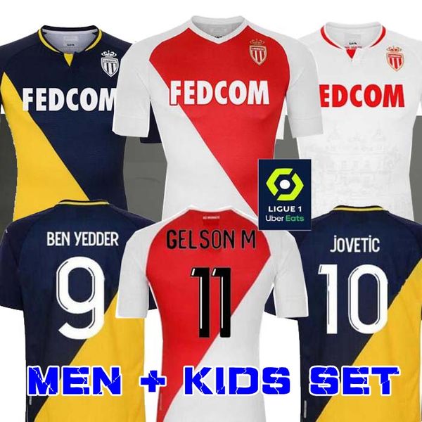 

2020 2021 fabregas as monaco ben yedder soccer jerseys jovetic golovin 20 21 maillot de foot flocage jorge men kids football shirt, Black;yellow